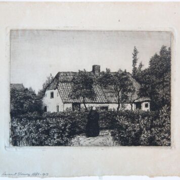 [Modern prints, etching] Woman seen from behind in a garden. (two impressions) (vrouw op de rug gezien in tuin), published before 1913.