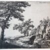 A river with rocky banks [set: six numbered landscapes]. (Rivier met rotsige kant).