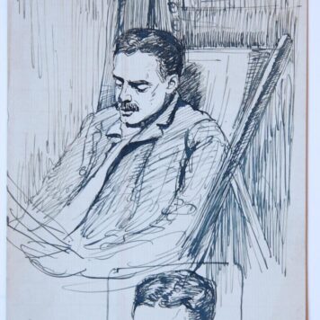 [Modern drawing and etchings] Portrait of a man with a moustache (a sketch and three impressions), ca. 1900.