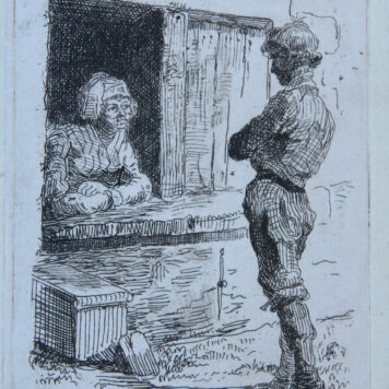 [Etching on Chine collé/ets] Talking in the window (Praten vanuit het raam), published 1854.