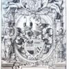 [Antique print, engraving] The arms of the family Pfinzing-Grundlach: Patriae et Amicis (familiewapen), published before 1657.