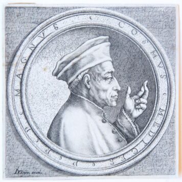 [Original engraving] Portrait of Cosimo I de' Medici, ca 1500-1600.
