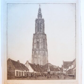 [Modern print, etching] Toren van Amersfoort, published ca. 1910.