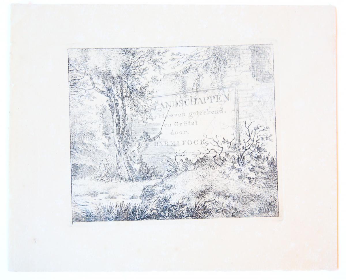 Hermanus Fock (1766-1822) - [Antique print, etching] ZES LANDSCHAPPEN [Six Landscapes], published ca. 1781-1822.