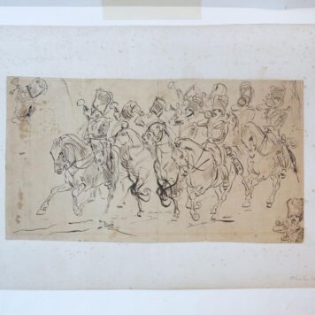 [Antique drawing] Military parade on horse (Militaire parade te paard), before 1936, 1 p.