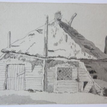 [Antique drawing] A barn (een schuur), ca. 1850-1900.