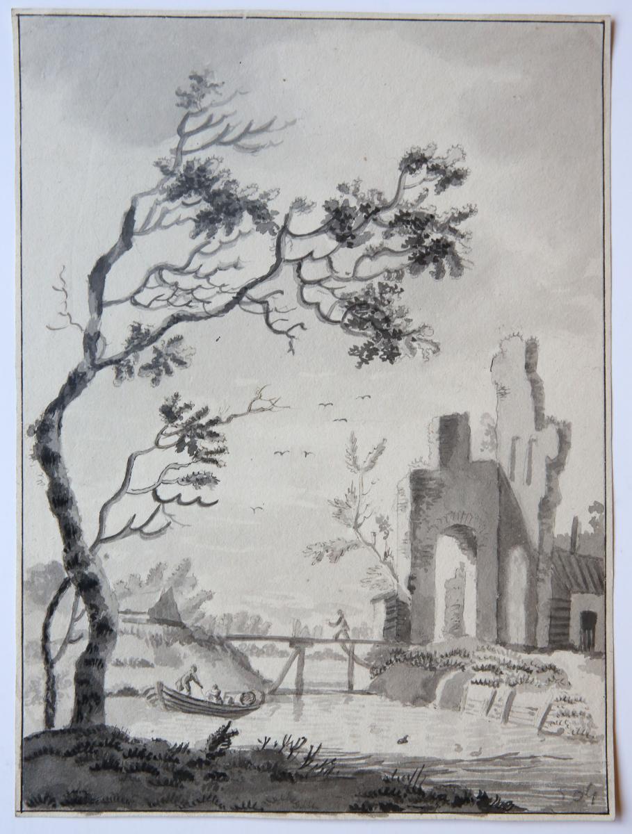  - River landscape with ruins (Rivierlandschap met ruine).