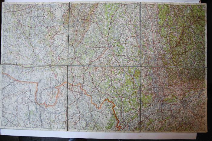 Kaart van Kirchspiel (Wolbeck, Telgte) en omstreken, z.j., 47.5 x 50.2 cm. - Kaart van Westbeveren en omstreken, z.j., 47.5 x 49.5 cm. - Gekleurde kaart van Dusseldorf, K52 (in twee delen) 75.7 x 47.5 cm.