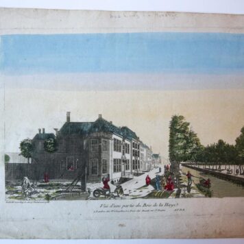 [Handcolored Opticaprent / Optical view The Hague / Den Haag] Vuë d'une partie du Bois de la Haye (Optica prent van Haagse Bos. Published 1766.