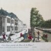 [Handcolored Opticaprent / Optical view The Hague / Den Haag] Vuë d'une partie du Bois de la Haye (Optica prent van Haagse Bos. Published 1766.