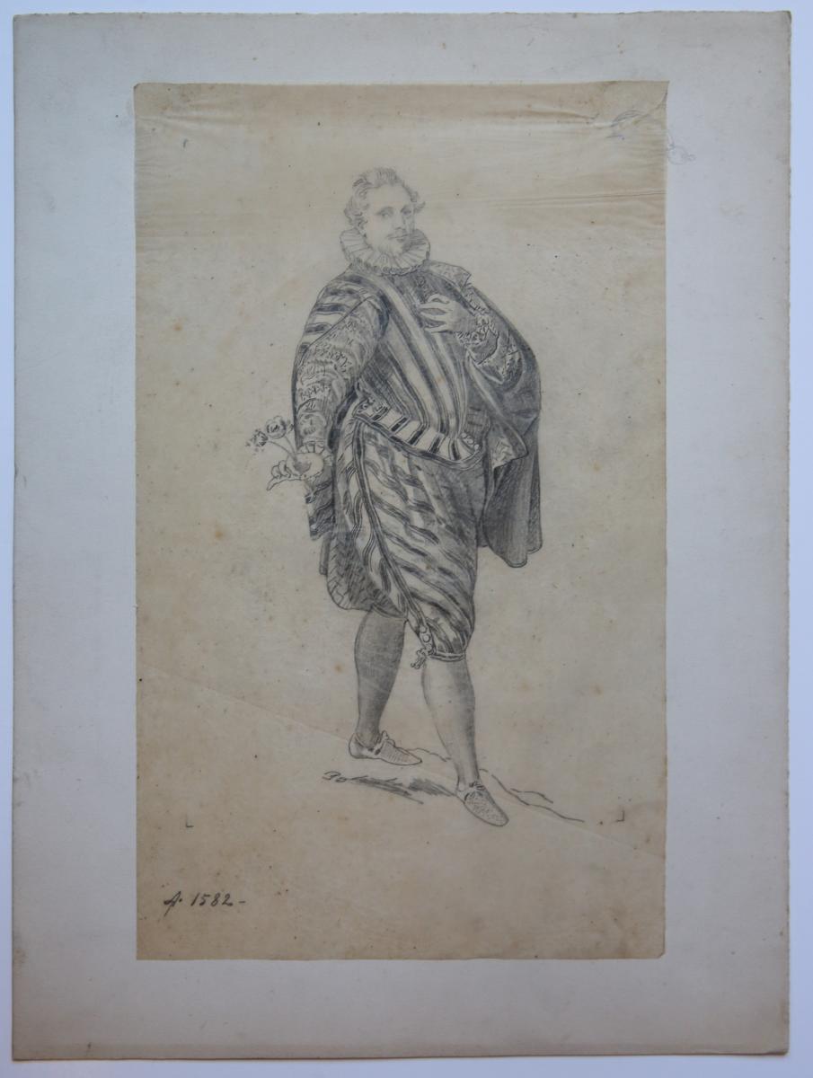 Portrait of a young man standing (portret van staande jonge man op transparant papier).