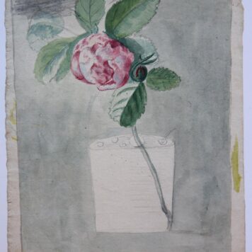 Rose in a vase (tekening van roos in vaas).