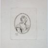 Bust portrait of a woman in an oval (Tekening van vrouw).