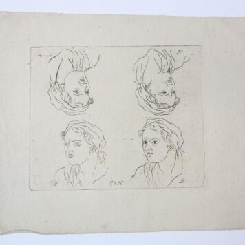 Study of four character faces (Studie van vier hoofden).