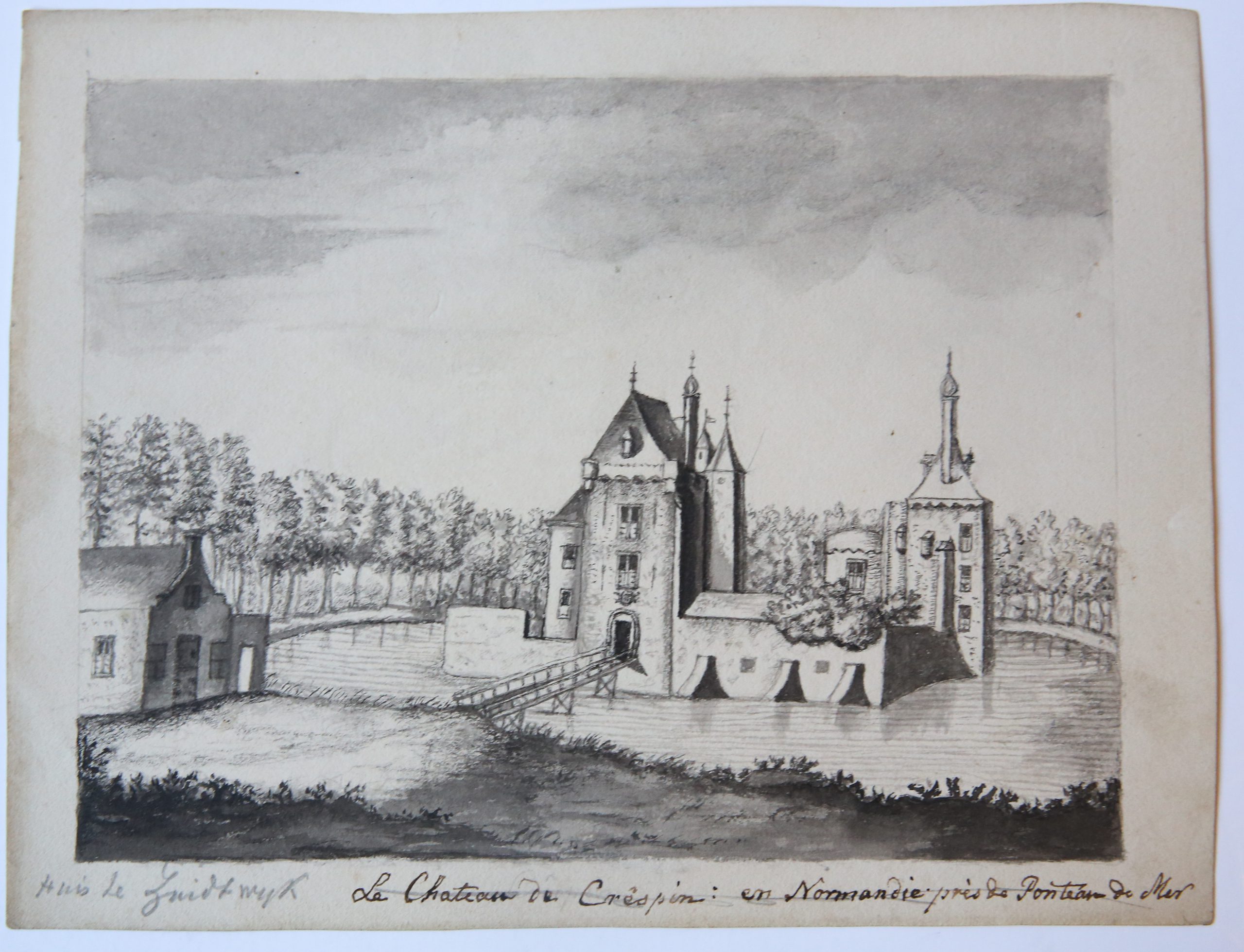 after Abraham Rademaker (1676/77-1735) - [Antique drawing/tekening] The castle Zuidwijk in Wassenaar/Het kasteel Zuidwijk in Wassenaar, after 1725.