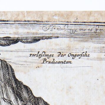 [Antique etching/ets] Verlossinge der Ongersche Predicanten. With Michiel de Ruyter/Michiel de Ruiter.