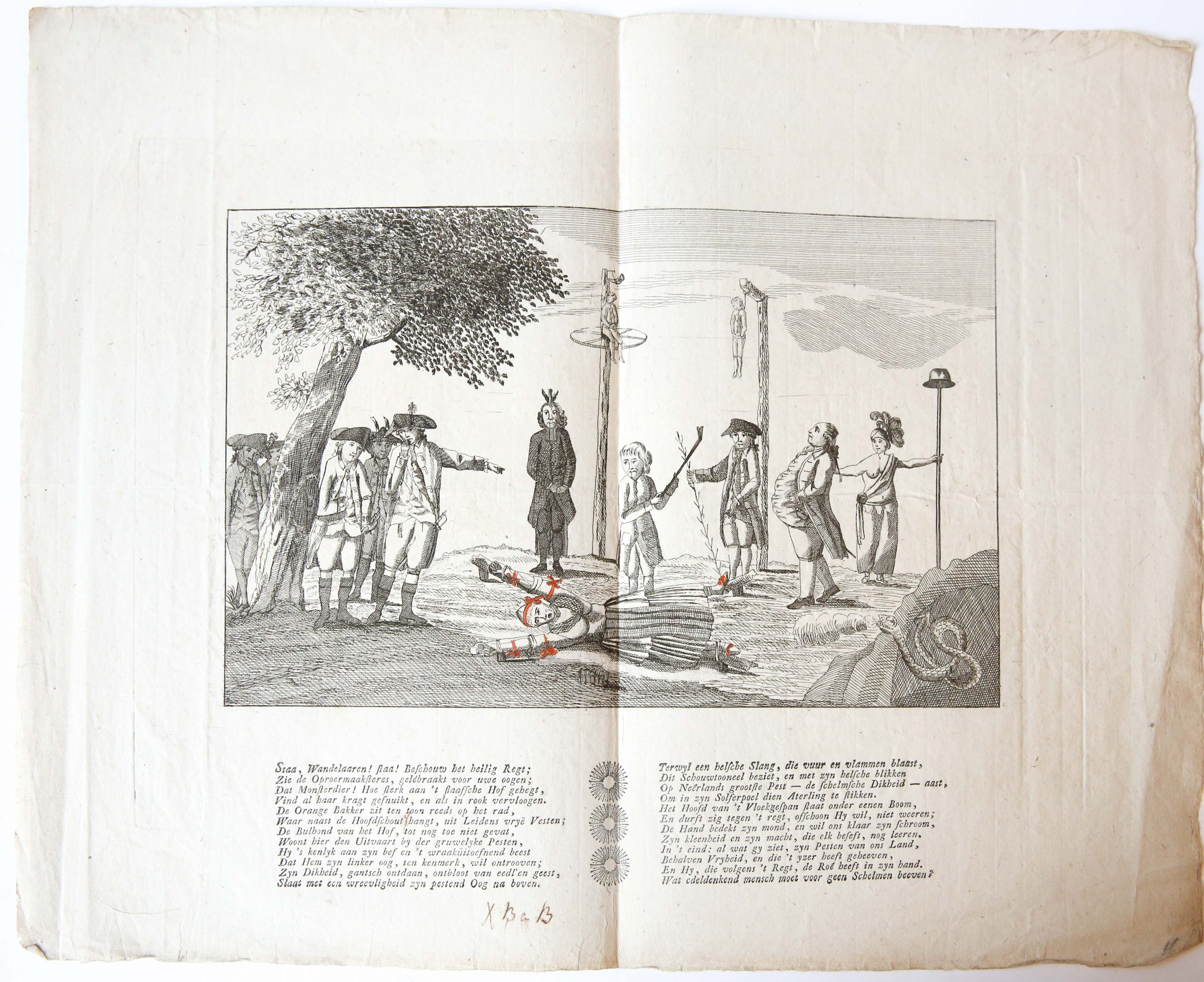  - Spotprent/Satirical print: The execution of Kaat Mossel (Catharina Mulder).