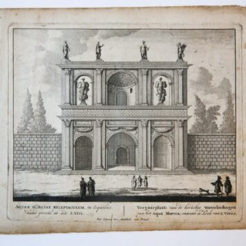 [Antique print, etching/ets] AQUAE MARCIAE RECEPTACULUM... Views of Rome [Set title] (gezicht op Rome: Vergaarplaats van de beruchte waterleidingen van het aqua marcia, omtrent de kerk van S. Vitus), published 1705.