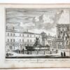 [Antique print, etching/ets] FONS in area media Columnae... Views of Rome [Set title] (Gezicht op Rome: Grote en Ruyme Fontein midden op de plaats Colonna), published 1705.