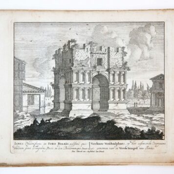 [Antique print, etching/ets] IANUS Quadrifrons... Views of Rome [Set title] (Gezicht op Rome: Vierkante verschuilplaats op het ossenmerkt doorgaans genomen voor de Vrede Tempel van Ianus), published 1705.
