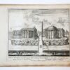 [Antique print, etching/ets, Rome] INSULA TIBERINA; et in hac templa... Views of Rome [Set title] (Gezicht op Rome: Tibers eiland, en op de selve de tempelen van Eskulapius, Jupiter en Faunus), published 1705.