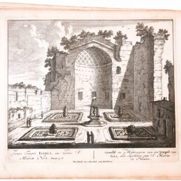 [Antique print, etching/ets, Rome] Fornix Templi ISIDIS... Views of Rome [Set title] (Gezicht op Rome: Gewelf en muuragien van de tempel van Isis), published 1705.