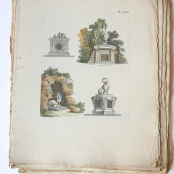 Magazijn van Tuin-sieraden, unbound, 1802, 10 pp text and 33 numbered plates.