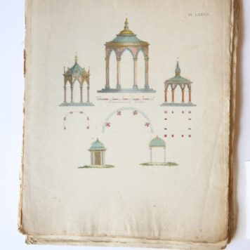 Magazijn van Tuin-sieraden, unbound, 1802, 10 pp text and 33 numbered plates.