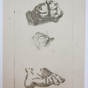 Etching/ets: Studies of hands and a foot (studie van handen en een voet).