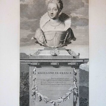 Engraving/gravure: MADELEINE DE FRANCE (portrait of Madeleine de Valois) (Portret van de koningin van Schotland Madeleine van Valois).