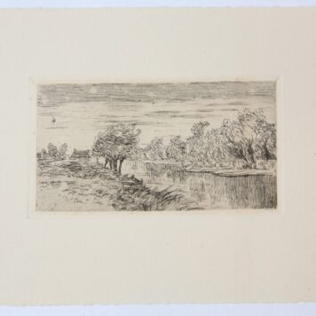 [Modern print, etching] River landscape (Rivierlandschap), published before 1913.