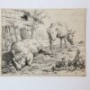 Ets/Etching: The two pigs (Twee varkens).
