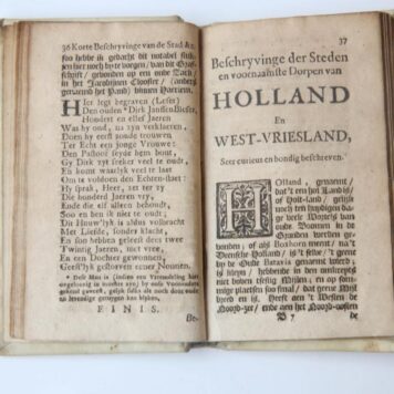 Een korte beschrijvinge van de stad Haarlem, behelsende de voornaemste geschiedenissen / so binnen als buyten de selve stad / ook mede hare Oudheyd / van kerken en gebouwen/ ec. Als mede Een kleyne beschryvinge vandeSteden van Holland en West-Vriesland, mitsgaders een kleyn Chronijkjen / ofte eenig notabele verhalingen / gedaan door Jan Adriaensz. Leegwater, Tot Haarlem gedrukt by Wilhelmus van Kessel, Boekverkoper aan de Markt, 1706, 116 pp.