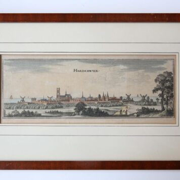 [Antique print, handcolored etching] Harderwyck (Harderwijk), published ca. 1650.