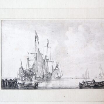[Antique print, aquatint] Ships at Hoorn (Schepen bij Hoorn), published ca. 1741-1803.
