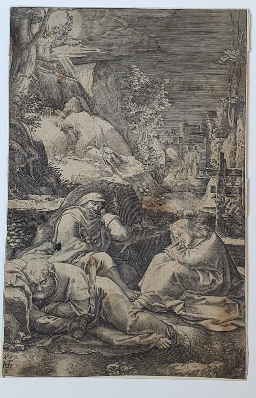 [Antique print, engraving, 1653] The Agony in the Garden / Christus op de Olijfberg (set title: Passion of Christ), published 1653, 1 p.