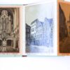 Souvenir de harlem (Haarlem), photographs. Blue cardboard decorated binding, 10 photo prints (120 mm high x 75 mm width). Yellow colored photo prints of Hotel van den Berg, Holl. Maatsch. van Wetenschappen,Orgel in Gr. Kerk, Teyler's Fundatie, Nieuwe Kerk, Stadhuis, Stadswaag, Paviljoen in den Hout, Kenau Park, Groote Markt, Hoofdwacht and Vleeschhal. Bound together. With in the end a colored plan of Haarlem (plattegrond Haarlem). Date unknown.
