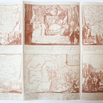 Ets/etching: Europe in 1711 [set: Schouwburg van den Oorlog, Beginnende van Koning Karel den II. Tot op Koning Karel den III]