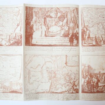 Ets/etching: Europe in 1711 [set: Schouwburg van den Oorlog, Beginnende van Koning Karel den II. Tot op Koning Karel den III]