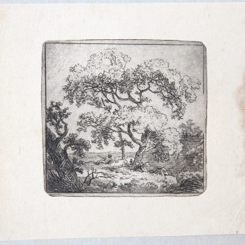 [Antique print, etching and aquatint] Landscape with trees (landschap met bomen), published ca. 1788-1820.