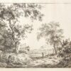 [Antique print, etching] An artist drawing in the open air in a landscape (Kunstenaar tekent in de open lucht), published ca. 1781-1822.