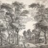 [Antique print, etching] Farm in the woods (boerderij met dieren in de bossen), published ca. 1781-1822.
