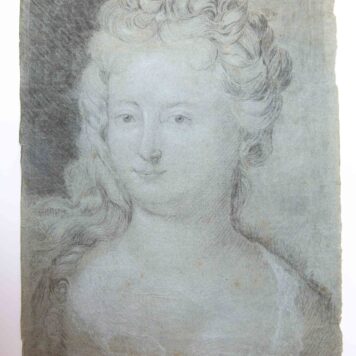 [Antique drawing/Tekening] Bust portrait of Esther-Marguerite de Luze (1695-1778).