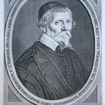 [Engraving, portrait print] Portrait of Petrus Purmerent (at 76?), Roman Catholic priest, 1650-1700..