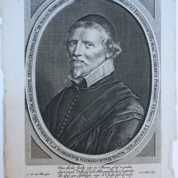[Antique print, engraving] Portrait of Suitbertus Purmerent, Priest in Delft, published ca. 1726.