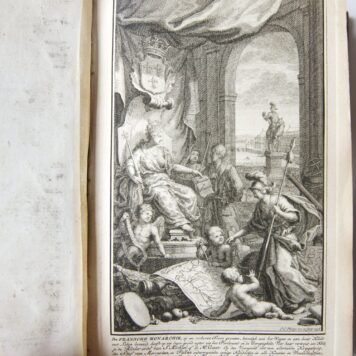 Hedendaagsche historie of Tegenwoordige staat van Frankryk ... deel XXXVI, Part I (Amsterdam, Tirion 1956) and Part II (Amsterdam, Tirion 1757). Two volumes in parchment binding with two different frontispices. Part I: eertse deels eerste stuk, vervattende eene beschrijving van de GELEGENHEID des Ryks; van deszelfs Kuseten, Havens, Rivieren en Gebergten, een kort begrip der HISTORIE van FRANKRYK (...) van den GODSDIENST (...), van den KONING, enz, (..)
