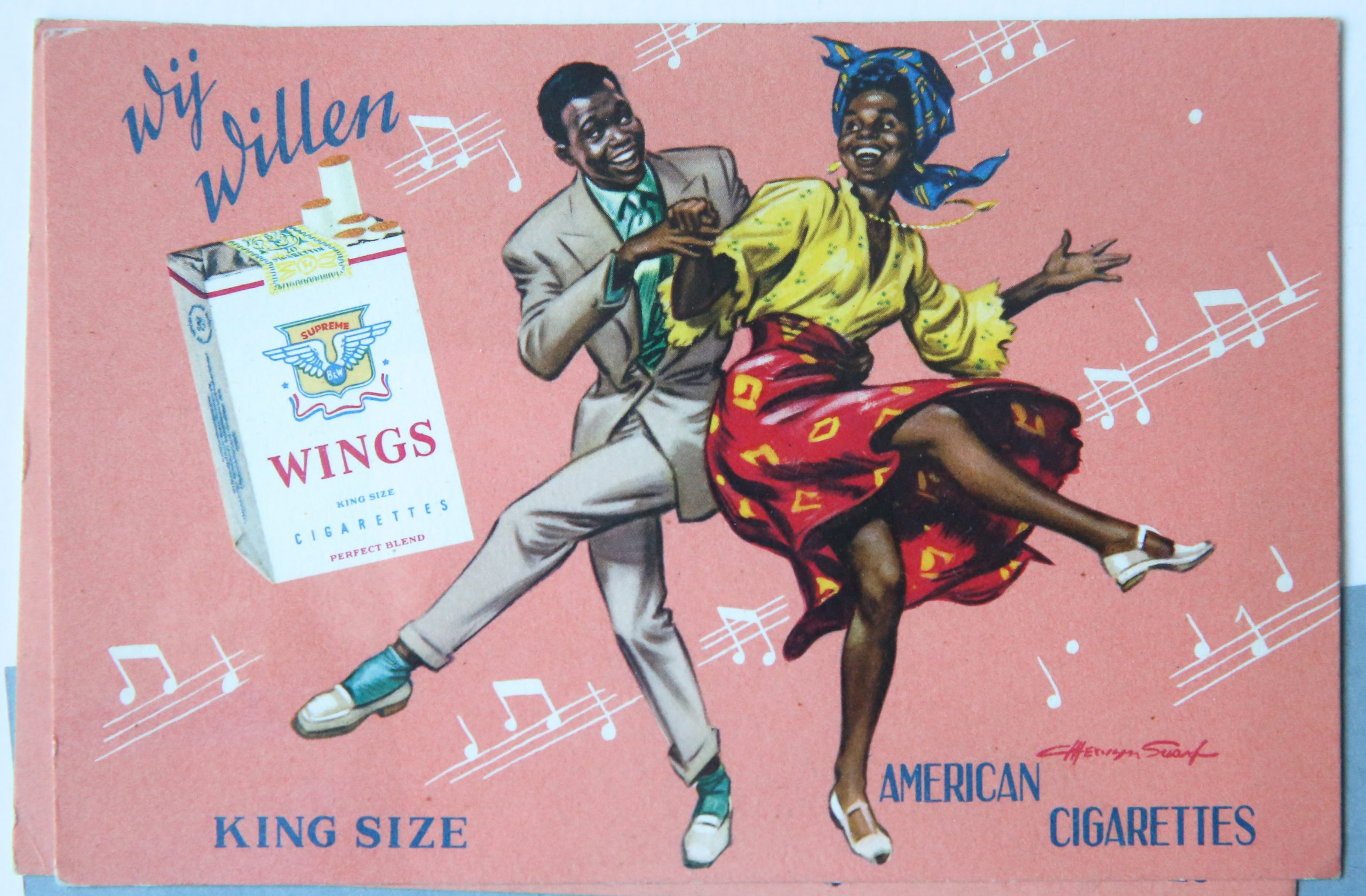 Postcard of Wings, American Cigarettes.