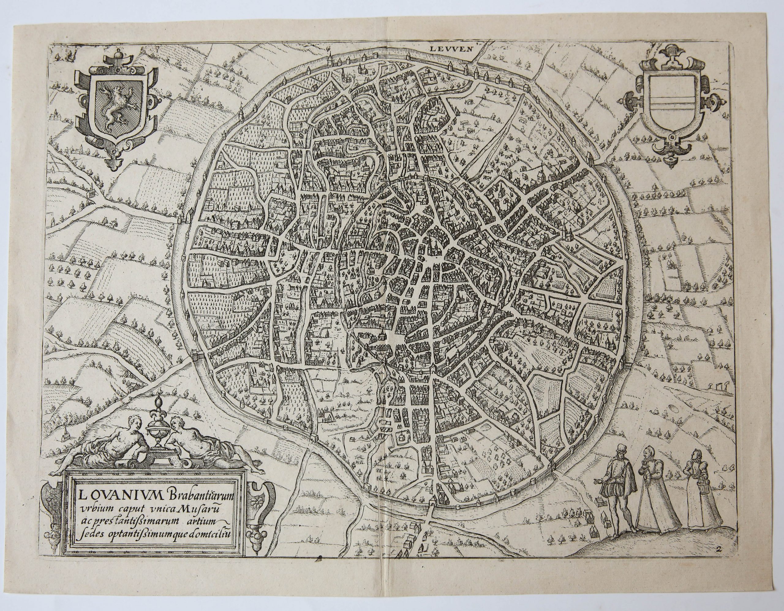 [Copper Engraving map/Kopergravure kaart van Leuven] LOVANIUM (Leuven).