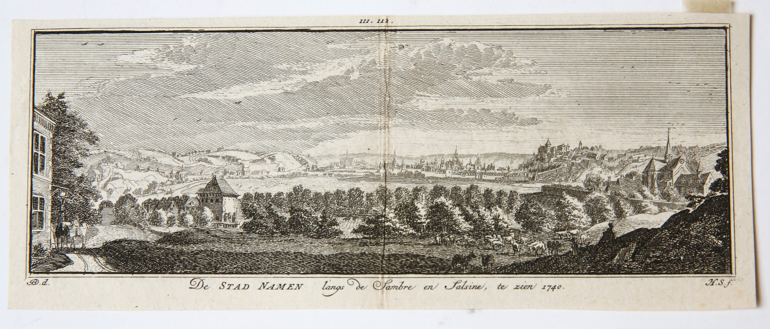 [City view Namen/stadgezicht Namen, Namur, België] De STAD NAMEN langs de Sambre en Salsine, te zien 1740 (Namur).