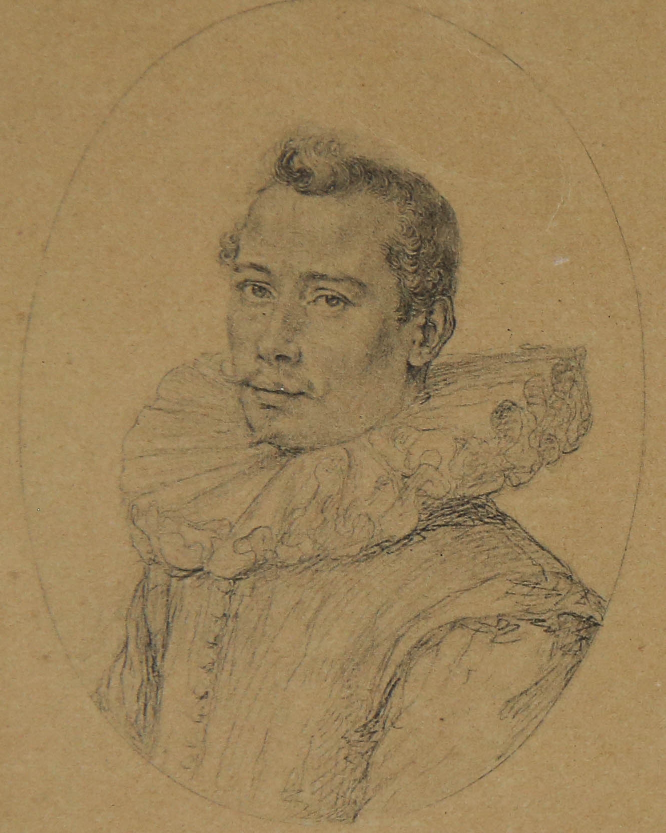[Antique print, engraving] Portrait of Rutgaert Jansz/Portret van de dichter Rutgaert Jansz., published 1596.